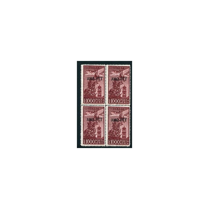 1952 Trieste A 1000 lire PA dent. 14 x 13 1/4