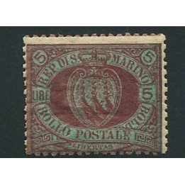1892-4 San Marino 5 lire nuovo   
