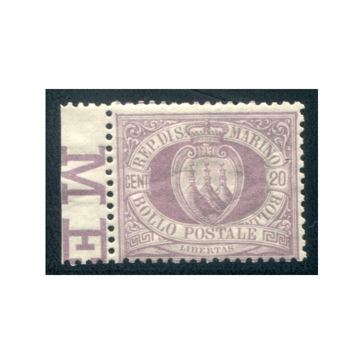 1894 San Marino 20 cent. nuovo bordo