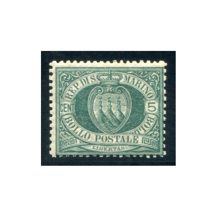 1894 San Marino 5 cent. verde 
