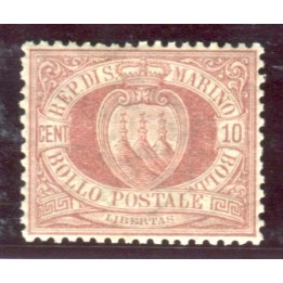 1894 San Marino 10 cent. rosso bruno