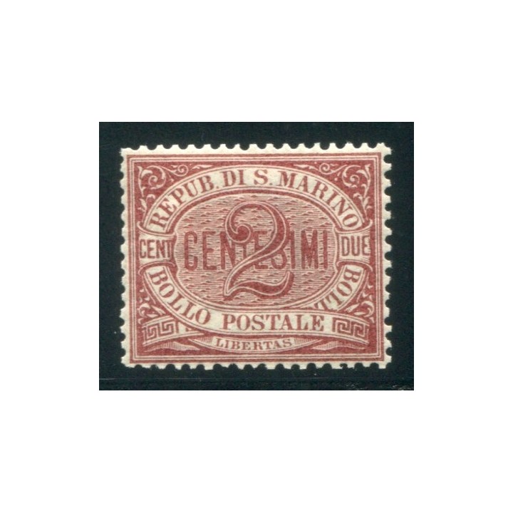 1894 San Marino 2 cent. carminio