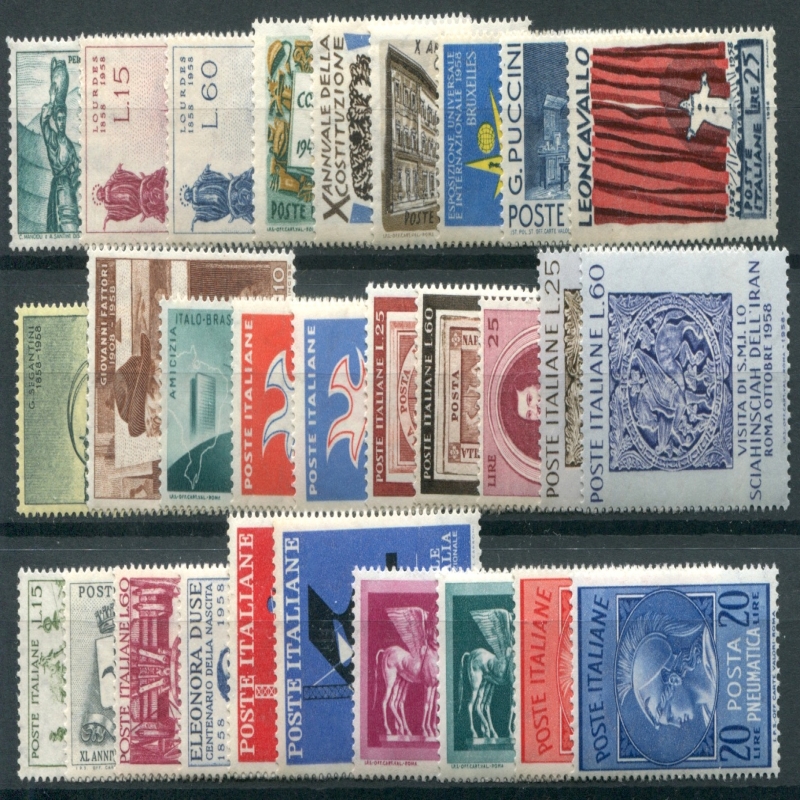 1958 Repubblica annata completa 29 val.