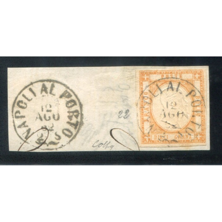 1861 Prov. Napoletane 10 grana arancio