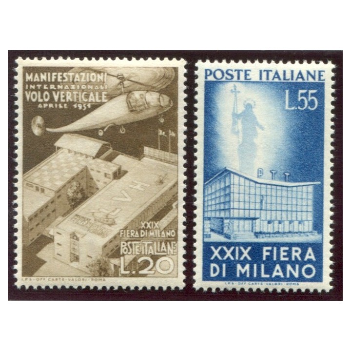 1951 Repubblica Fiera MI 2 val. centrati