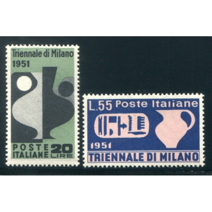 1951 Repubblica Triennale 2 val. centrati