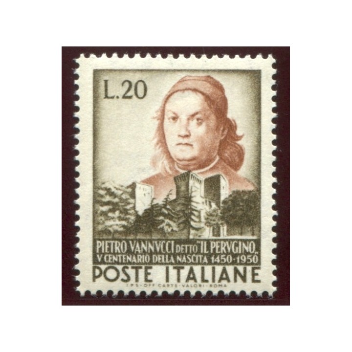 1951 Repubblica Perugino 20 lire nuovo 