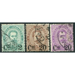 1890/91 Umberto I 3 val. soprastampati