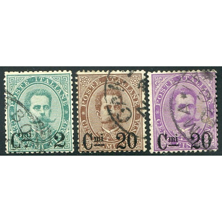 1890/91 Umberto I 3 val. soprastampati