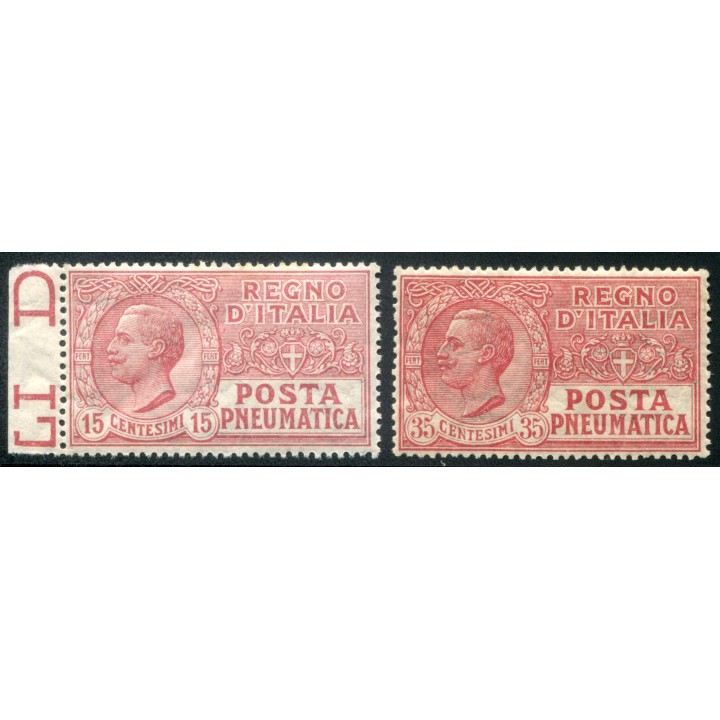 1925 Regno Posta Pneumatica 15 e 35 cent.