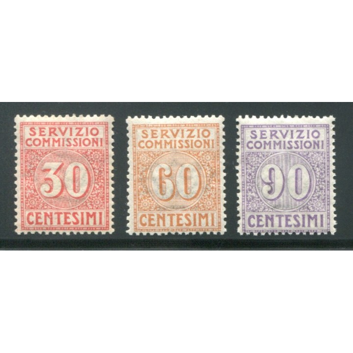 1913 Regno Servizio Commissioni 3 valori
