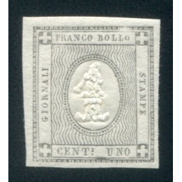 1861 Sardegna 1 cent. grigio brunastro