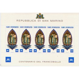 1977 San Marino foglietto centenario