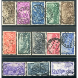 1948 Risorgimento serie di 13 valori usata  