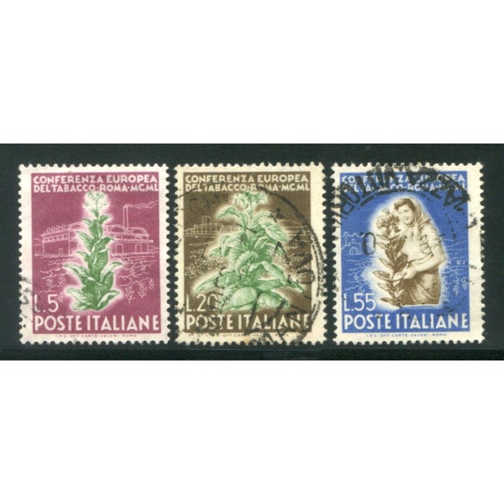 1950 Repubblica Tabacco 3 val. usati 