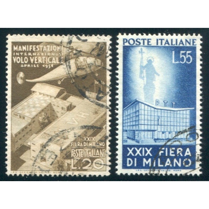 1951 Repubblica Fiera Milano 2 val. usati 