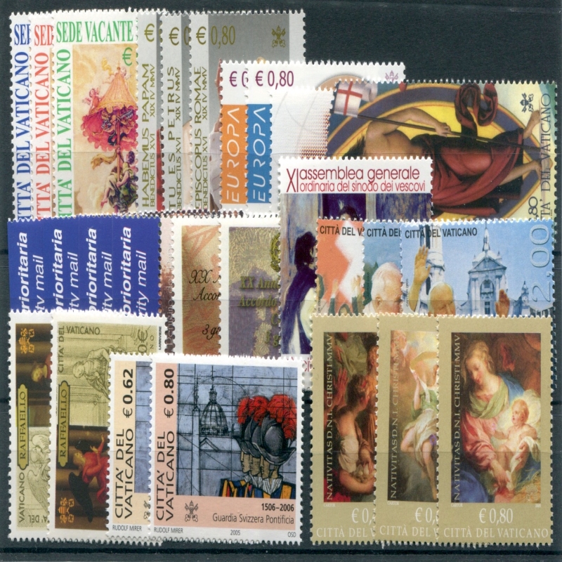 2005 Vaticano annata completa 28 val. + 7 BF 