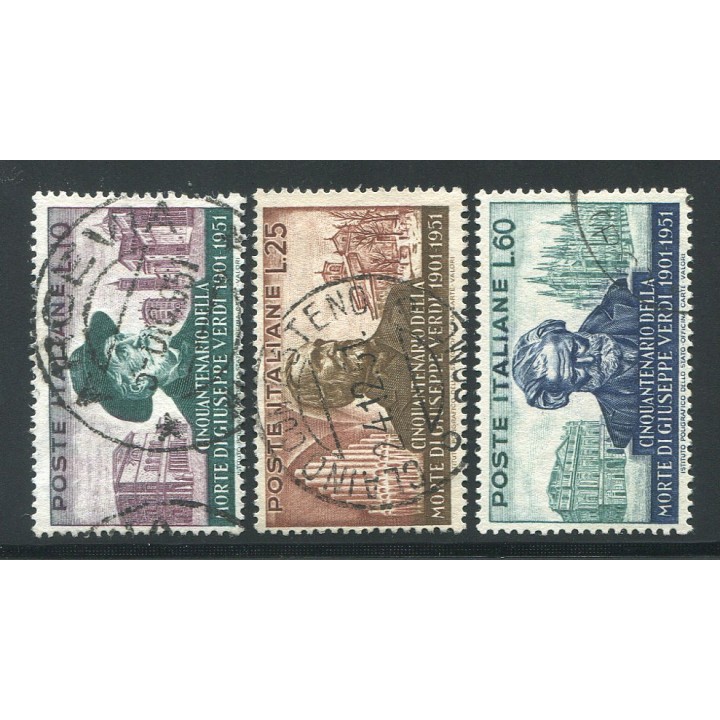 1951 Repubblica Verdi 3 val. usati 