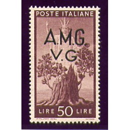 1946 AMG VG 50 lire fil 10/10 nuovo