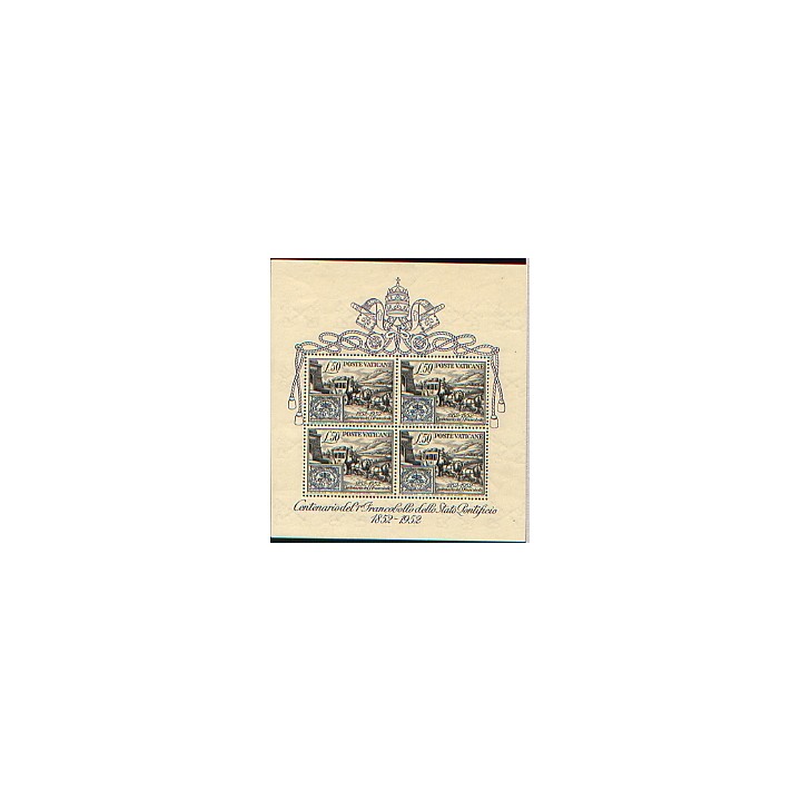1952 Vaticano Foglietto numero 1 nuovo 