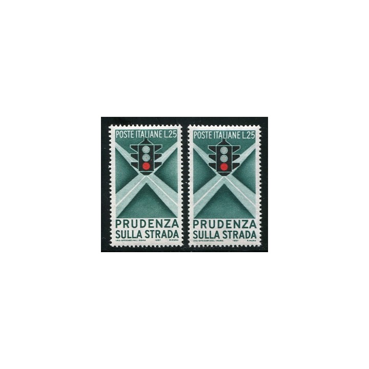 1957 Semaforo 25 lire le 2 tirature