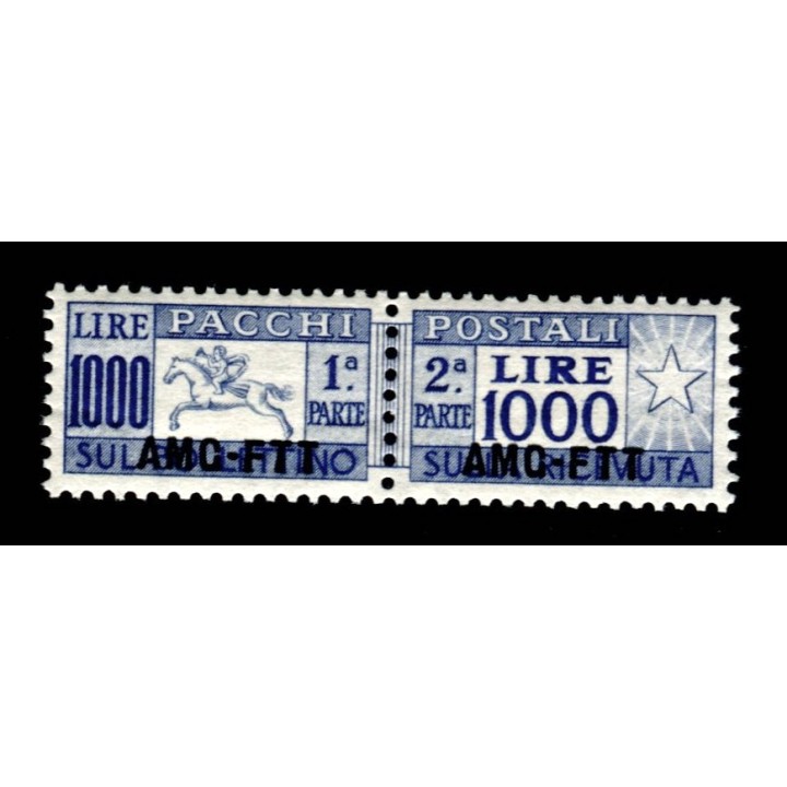 1954 Trieste A 1000 lire cavallino pacco centrato