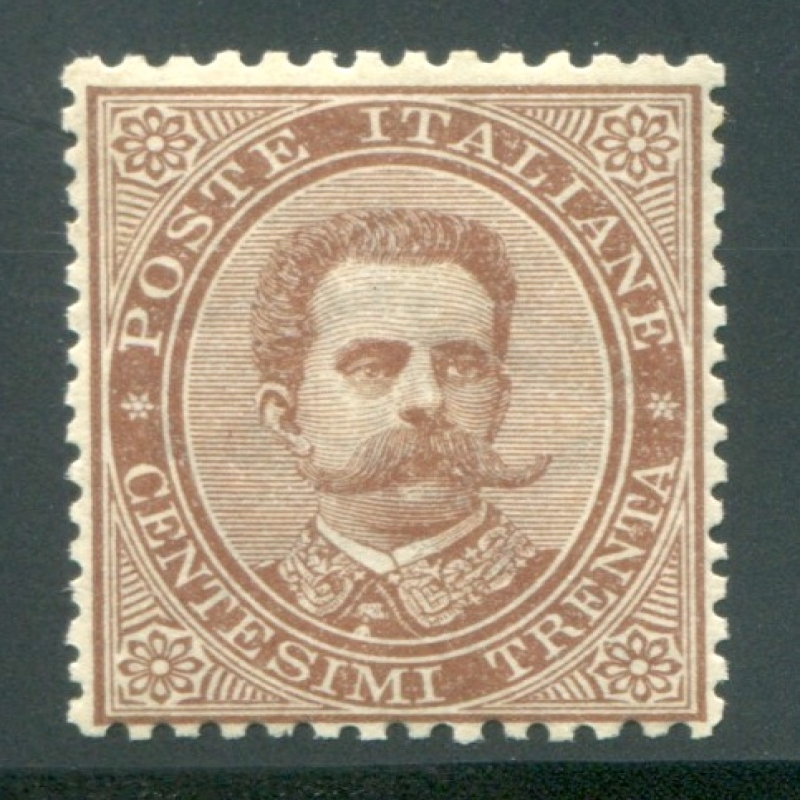 1879 Regno 30 cent. bruno nuovo spl