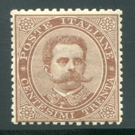 1879 Regno 30 cent. bruno nuovo spl