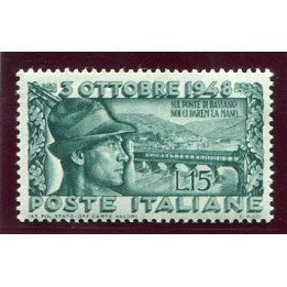 1948 Repubblica 15 lire Alpini nuovo