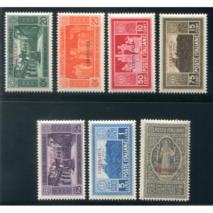 1929 Cirenaica Montecassino 7 val. nuovi