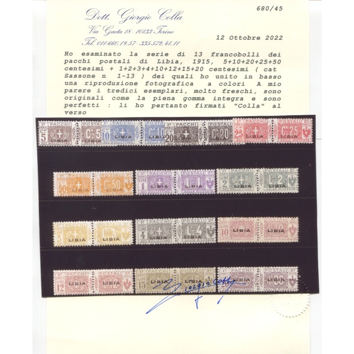 1915 Colonie Libia pacchi 13 val. nuovi