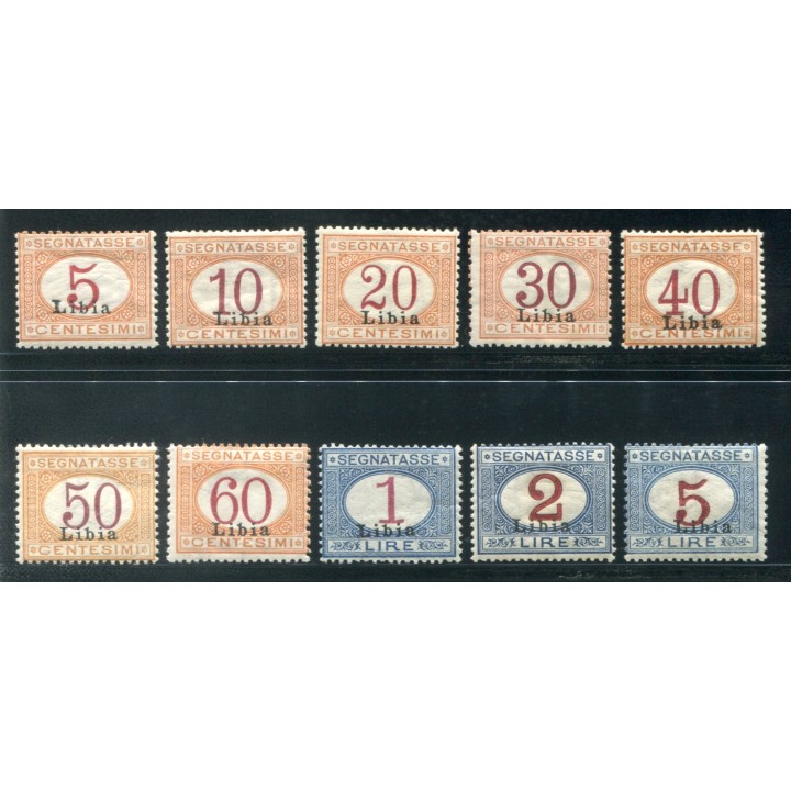 1915 Libia Segnatasse serie 10 valori