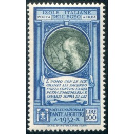 1932 Egeo 100 lire Dante PA nuovo