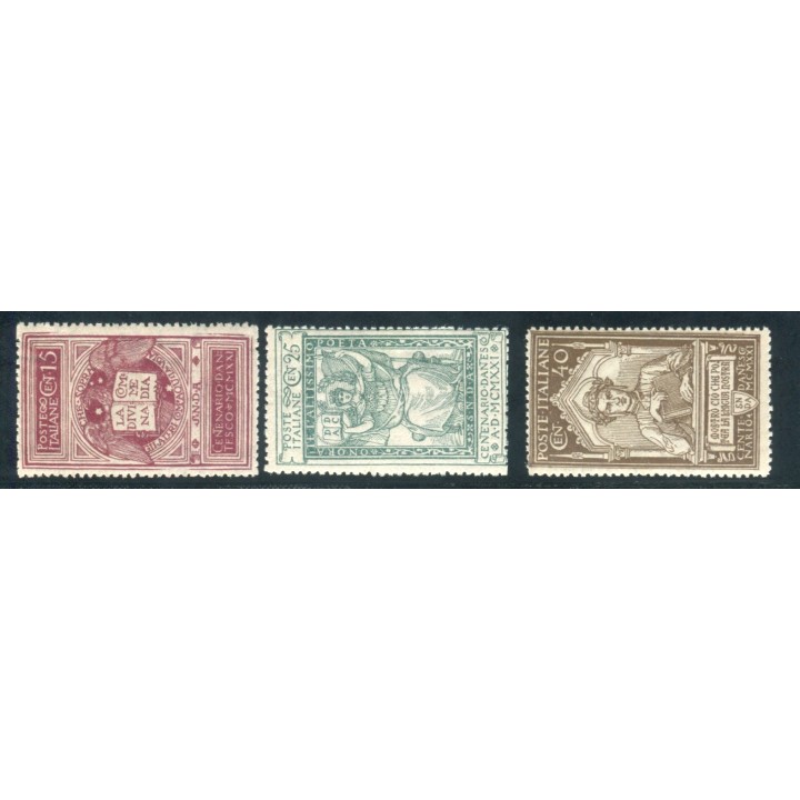 1921 Regno Dante 3 valori nuovi