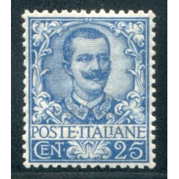 1901 Regno Floreale 25 cent. nuovo centrato