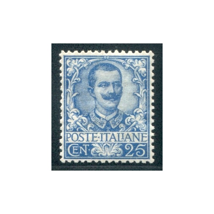 1901 Regno Floreale 25 cent. nuovo centrato