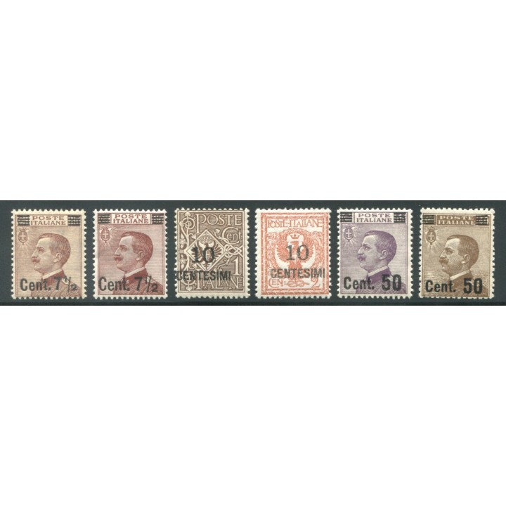 1922/7 Regno Michetti sovrastampati 6 val. nuovi