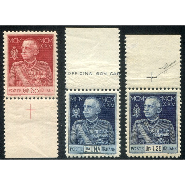1925 Regno Giubileo dent. 11 serie di 3
