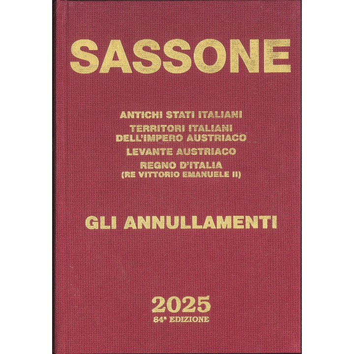 2025 Catalogo Sassone Annullamenti italiani volume unico