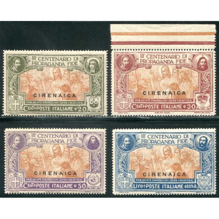 1923 Cirenaica Propaganda Fide 4 valori