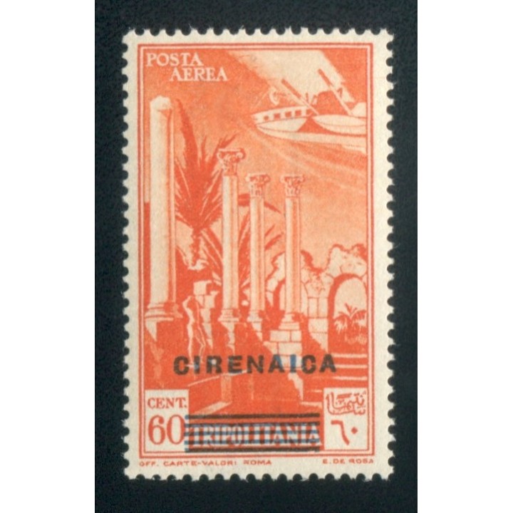 1943 Cirenaica PA 60 cent. Posta Aerea sovrastampato