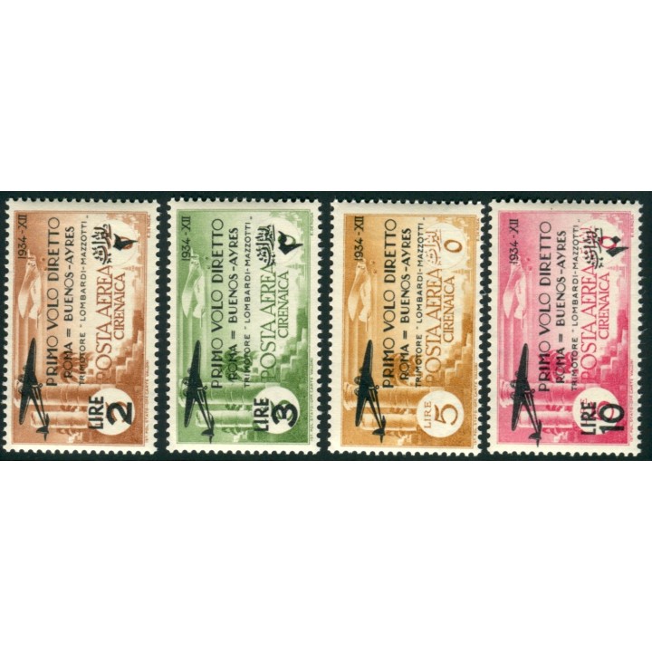 1934 Cirenaica Roma Buenos Aires 4 valori