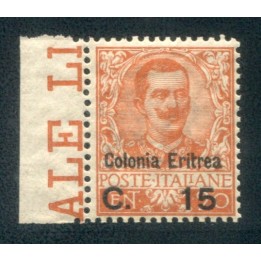 1905 Eritrea 15 cent. su 20 arancio nuovo