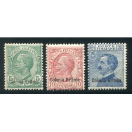 1908/9 Eritrea Michetti e Leoni serie 3 val.