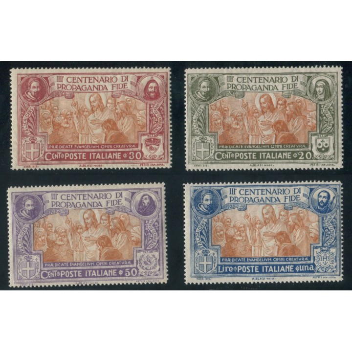 1923 Regno Propaganda Fide 4 valori