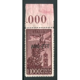 1952 Trieste A 1000 lire PA dent. 14 x 13 1/4 