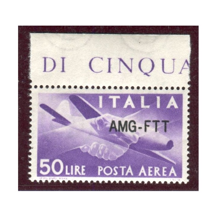 1954 Trieste A 50 lire PA nuova sovrastampa centrato